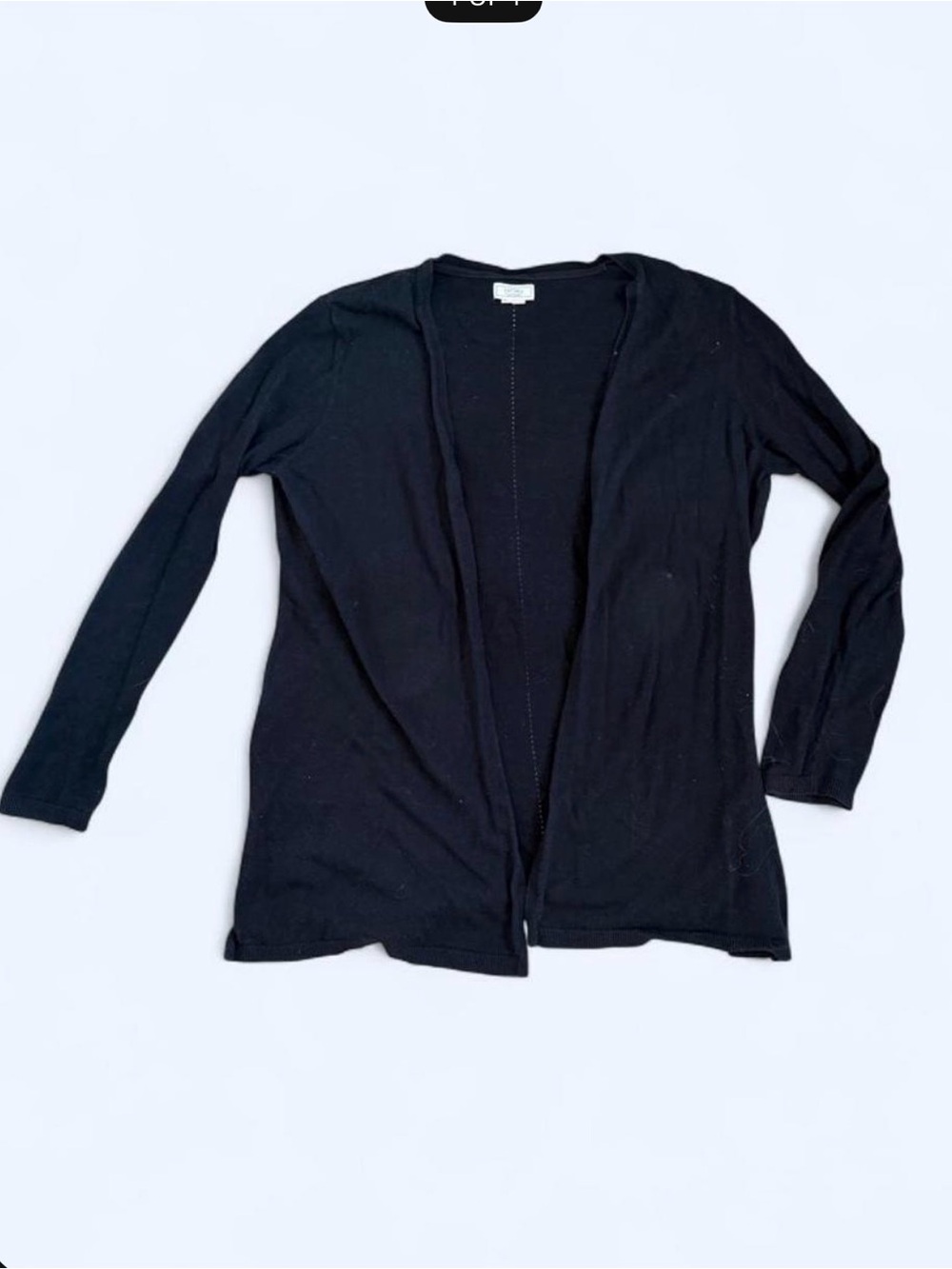Fat Face Black Open-Front Women's Cardigan in Size Large